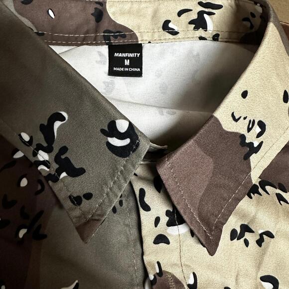 Camo men’s button up short set size medium - Picture 3 of 4